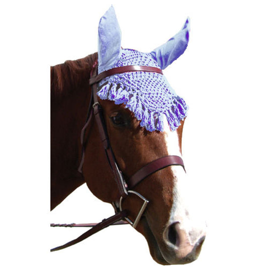 FANCY CROCHET FLY VEIL HORSE LIGHT BLUE
