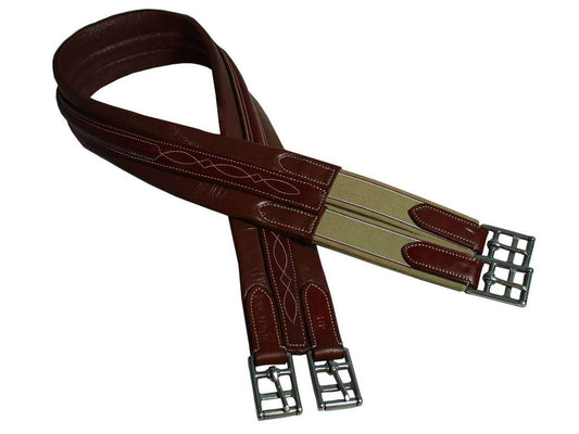 PARIS TACK RAISED FANCY STITCHED ENGLISH CHAFELESS HORSE GIRTH