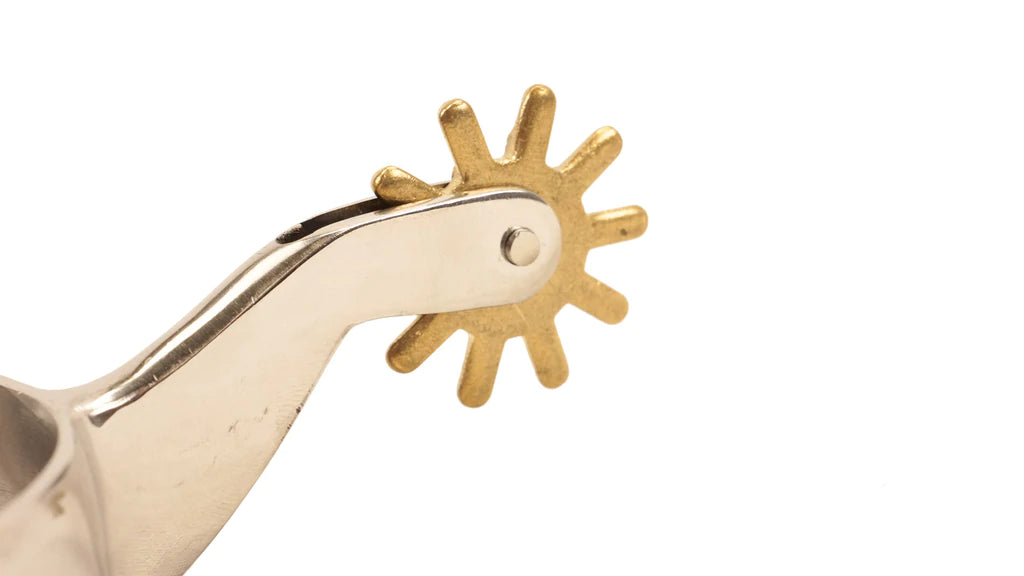 BRASS BUTTON STAINLESS STEEL HORSE SPURS