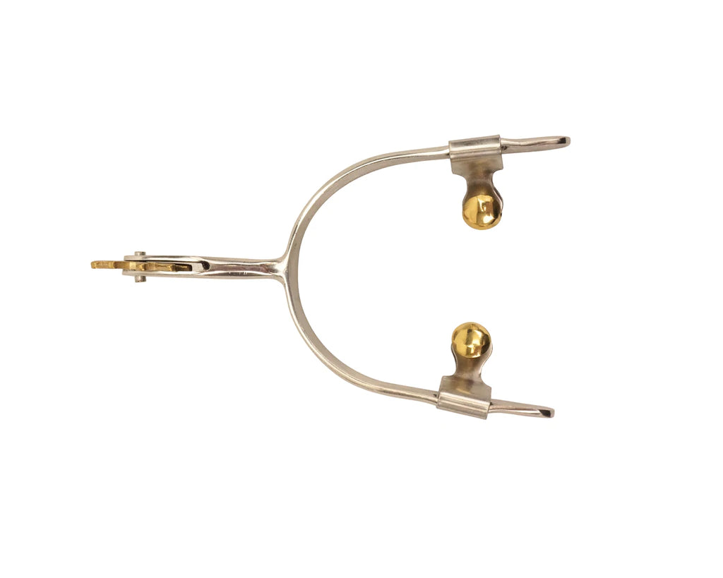 BRASS BUTTON STAINLESS STEEL HORSE SPURS