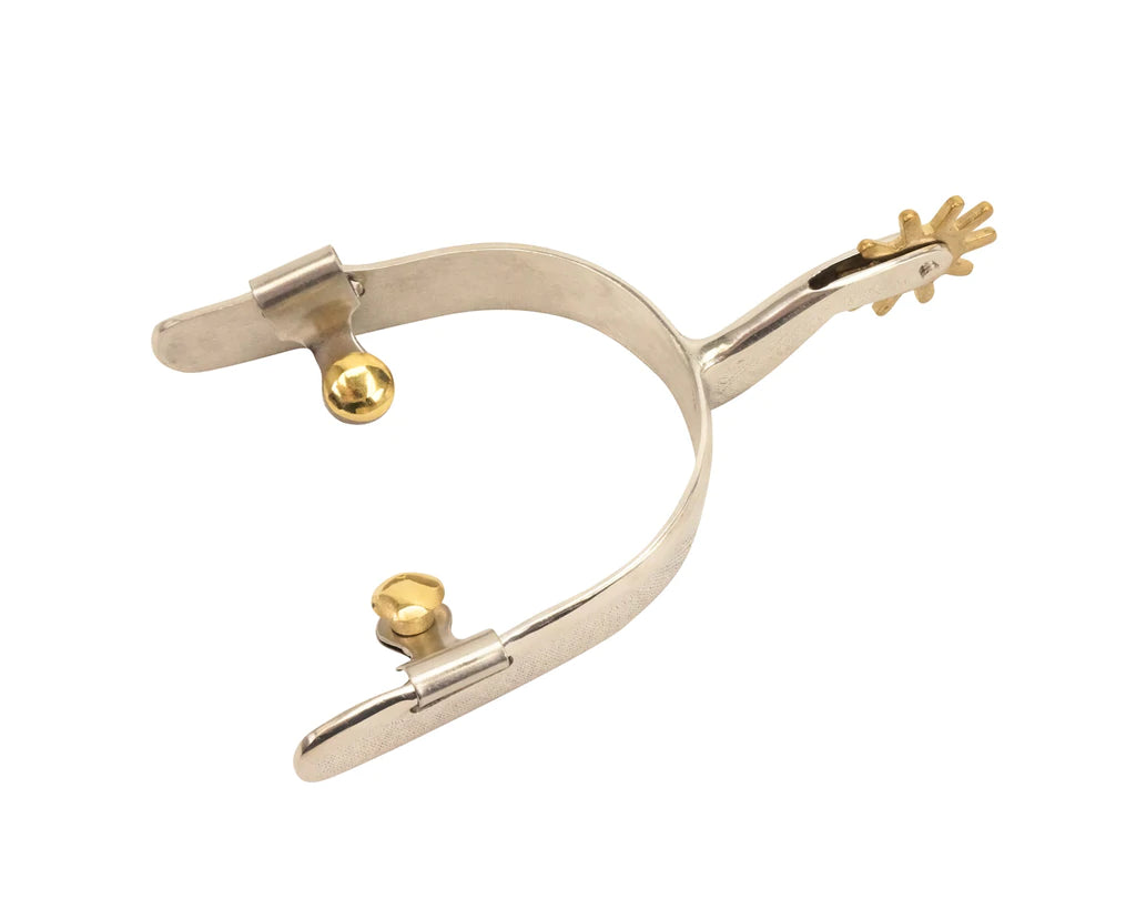 BRASS BUTTON STAINLESS STEEL HORSE SPURS
