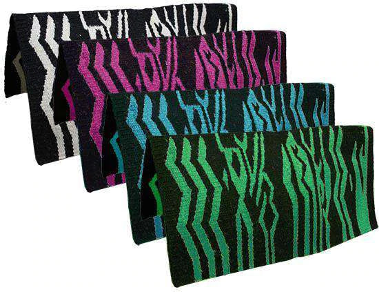 TAHOE TACK ZEBRA PRINT 34" X 36" HANDWOVEN SOLID WOOL SADDLE BLANKETS