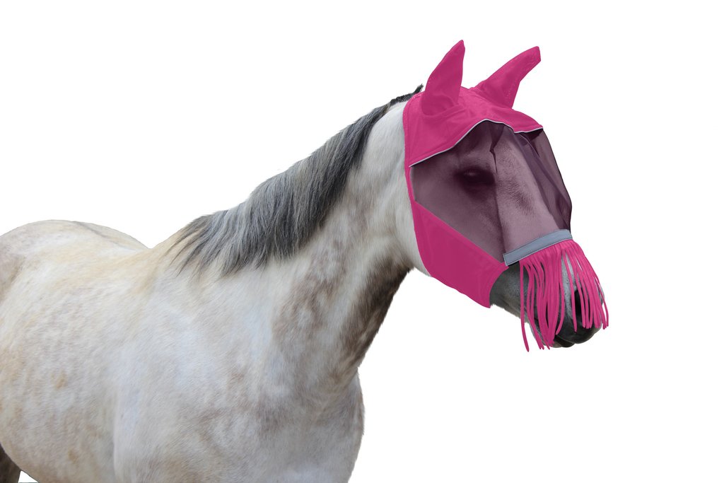 DERBY ORIGINALS UV-BLOCKER PREMIUM REFLECTIVE SAFETY HORSE FLY MASK WITH EARS AND NOSE FRINGE WITH ONE YEAR WARRANTY