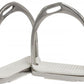 DERBY ORIGINALS STAINLESS STEEL WEIGHTED COMFORT ERGONOMIC OFFSET STIRRUP FILLIS IRONS WITH RUBBER PADS
