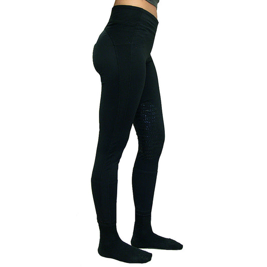 2KGREY DAILY HORSE RIDING TIGHTS WITH CELL POCKET BLACK