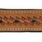TAPERED USA LEATHER BASKET TOOLED WESTERN BELT WITH 1" BUCKLE