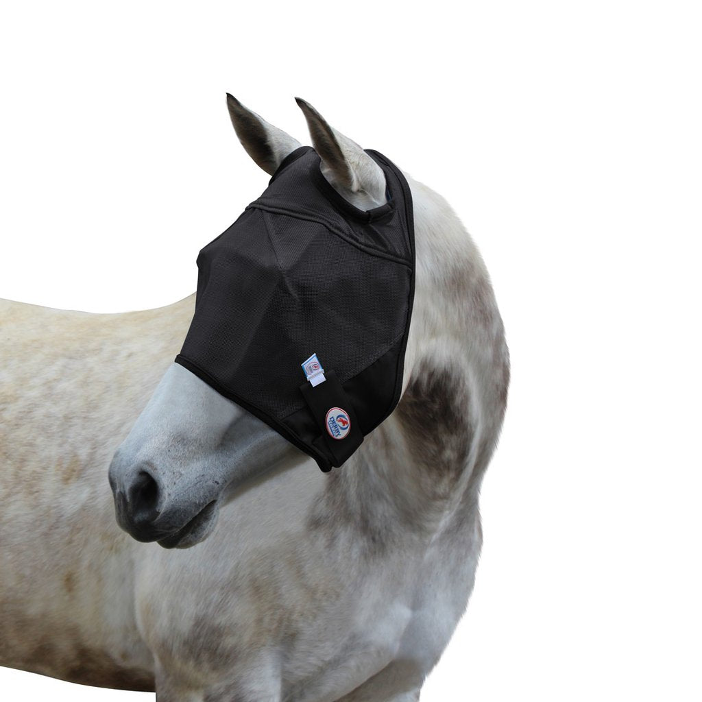 DERBY ORIGINALS UV-BLOCKER PREMIUM REFLECTIVE SAFETY HORSE FLY MASK WITHOUT EARS OR NOSE COVER WITH ONE YEAR WARRANTY