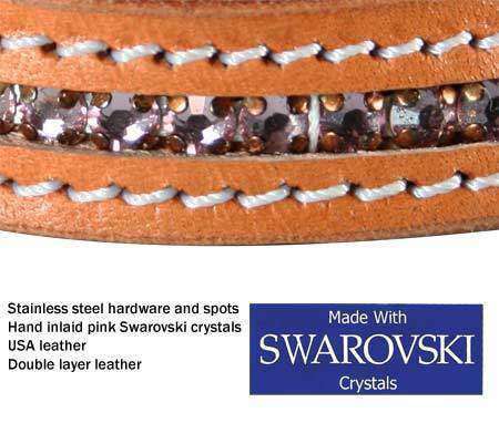 TAHOE TACK HAND-INLAID PINK SWAROVSKI CRYSTAL WESTERN HEADSTALL AND BREAST COLLAR SET