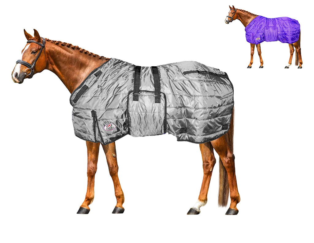 DERBY ORIGINALS WIND STORM CLOSED FRONT 420D MEDIUM WEIGHT WATER RESISTANT HORSE WINTER STABLE BLANKET 200G
