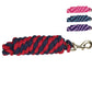 DERBY ORIGINALS STRIPED MULTICOLOR 10’ COTTON LEAD ROPES WITH RUST PROOF BRASS SNAPS